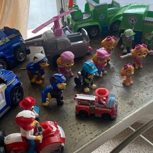 Paw Patrol Action Figures and Vehicles Lot, Plus Marshall Night Light